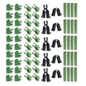 Bykswil A-type trellis clip secures tomato stakes for stable garden supports.
