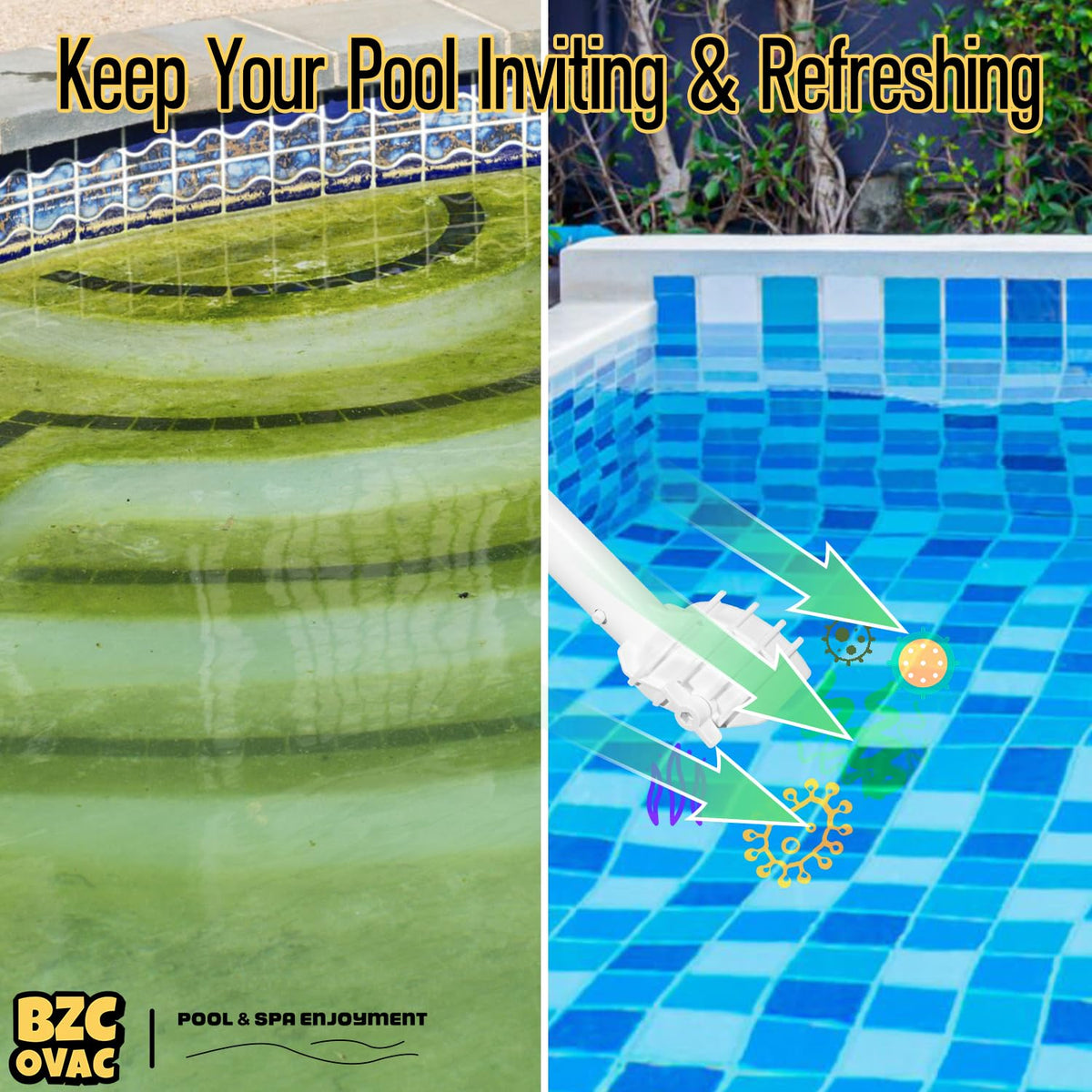 Bzcovac rust-free design prevents corrosion during pool use.