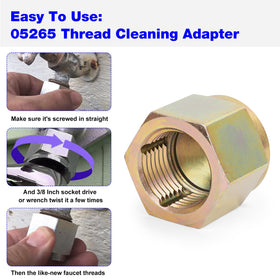 Easy twist on and off with a wrench for quick thread refresh