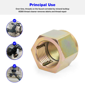 BZTT 05265 shown on outdoor spigot for restoring seal-ready threads