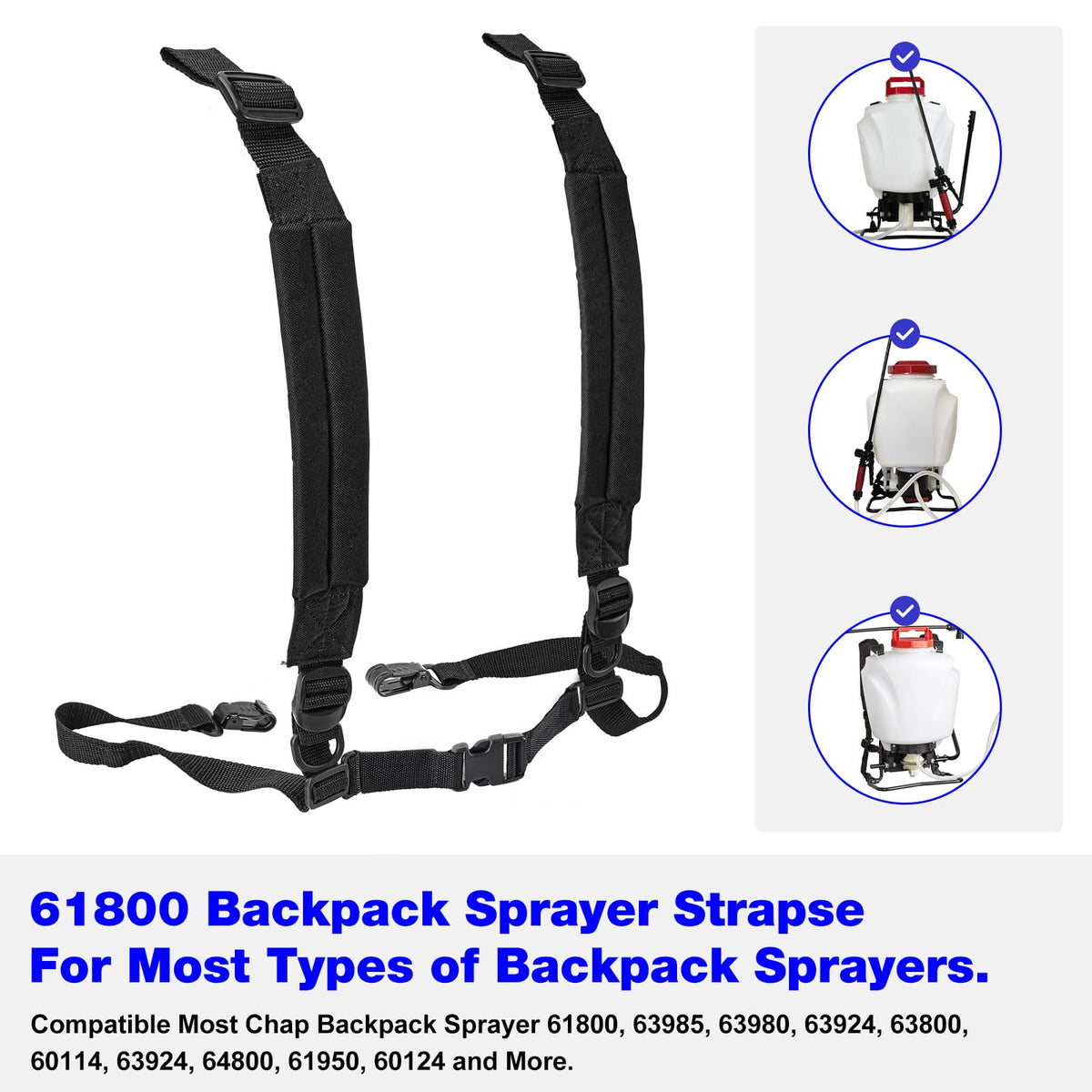 BZTT backpack sprayer strap right view supports easy adjustment.