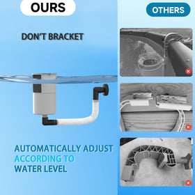 Bzyltrux pool skimmer in action on turquoise water demonstrates easy maintenance.