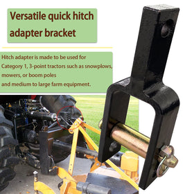 C CLINK adapter in use on a tractor demonstrates quick hitch compatibility.