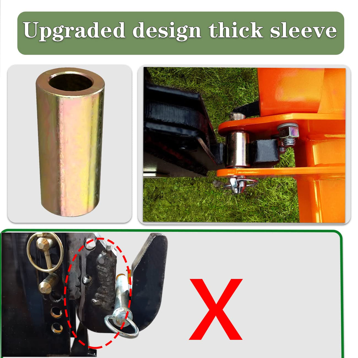 C CLINK quick hitch adapter top view shows compact fit for Category 1 tractors.