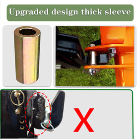 C CLINK quick hitch adapter top view shows compact fit for Category 1 tractors.