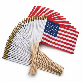 C Crystal Lemon mini flags on sticks for outdoor ceremonies and easy crowd distribution.