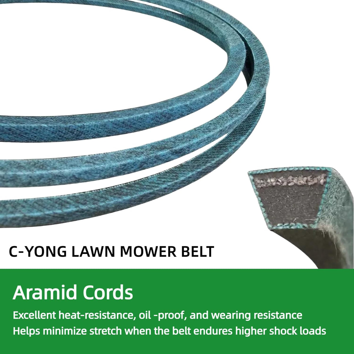 C-YONG deck belt aramid for D160, enhanced durability under demanding mowing.