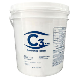 C3 5lb chlorine tablets 3-inch tablet pack for steady pool sanitation.