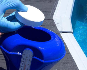 C3 tablets at the skimmer help maintain balanced sanitizer levels