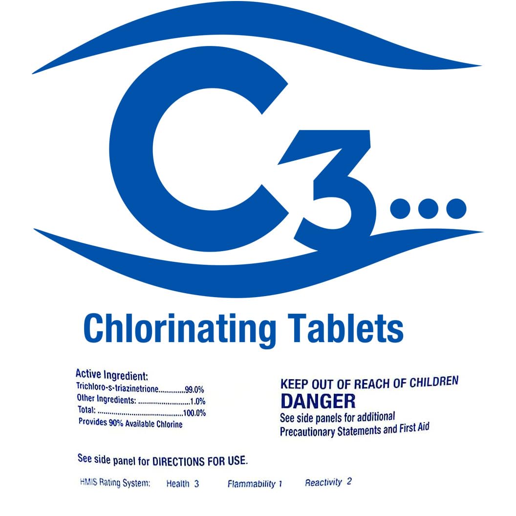 C3 stabilized tablets in a feeder ensure consistent dosing for clean, balanced water