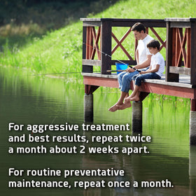 Shoreline odor reduction visible with regular dosing