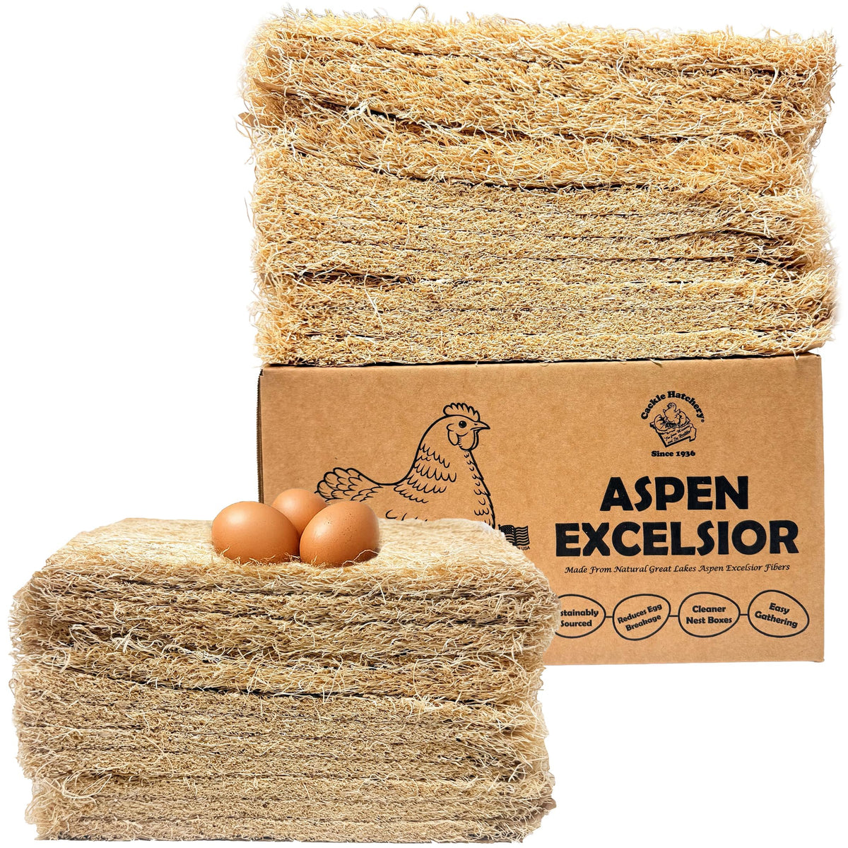 Cackle Hatchery nest box pads 13x13 in nest box improve egg safety and comfort.