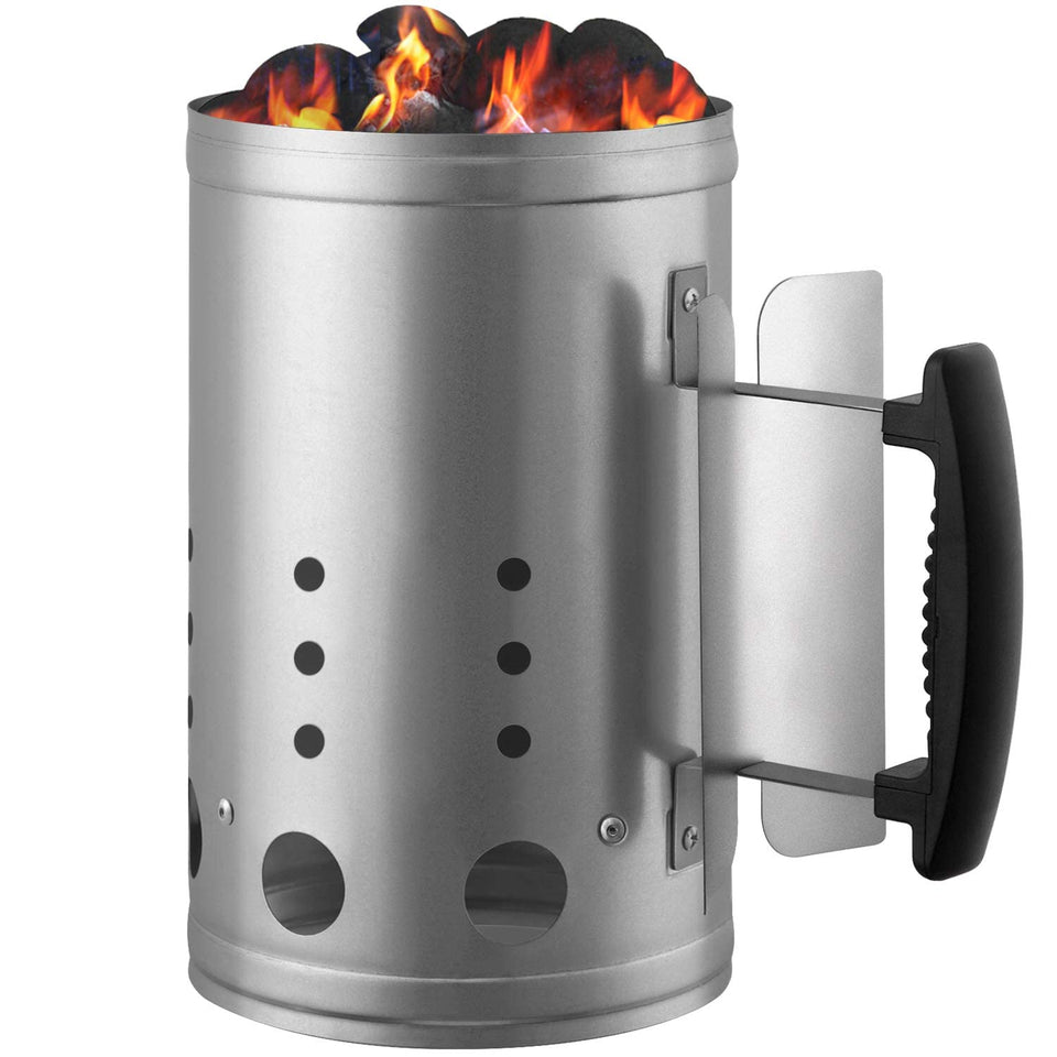 CADARA charcoal chimney starter top view for fast lighting