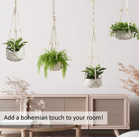 CADNLY boho macrame hanger setup enhances living spaces.