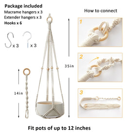 CADNLY indoor-outdoor macrame hanger for flexible placement.
