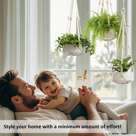 CADNLY macrame hanger extender adds versatile height options.