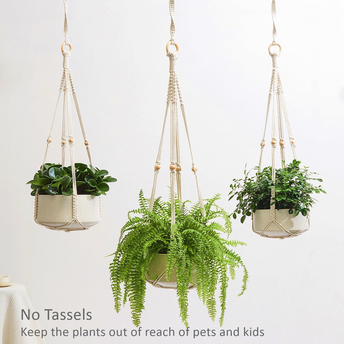 CADNLY pot-holder rope hanger for ceramic or plastic pots.