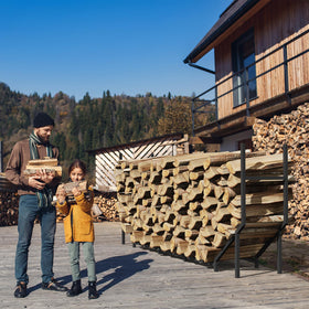 CADUKE elevated 1.9-inch base keeps logs dry and accessible.