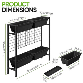 CADUKE elevated planter with trellis supports climbing plants for vertical greenery.