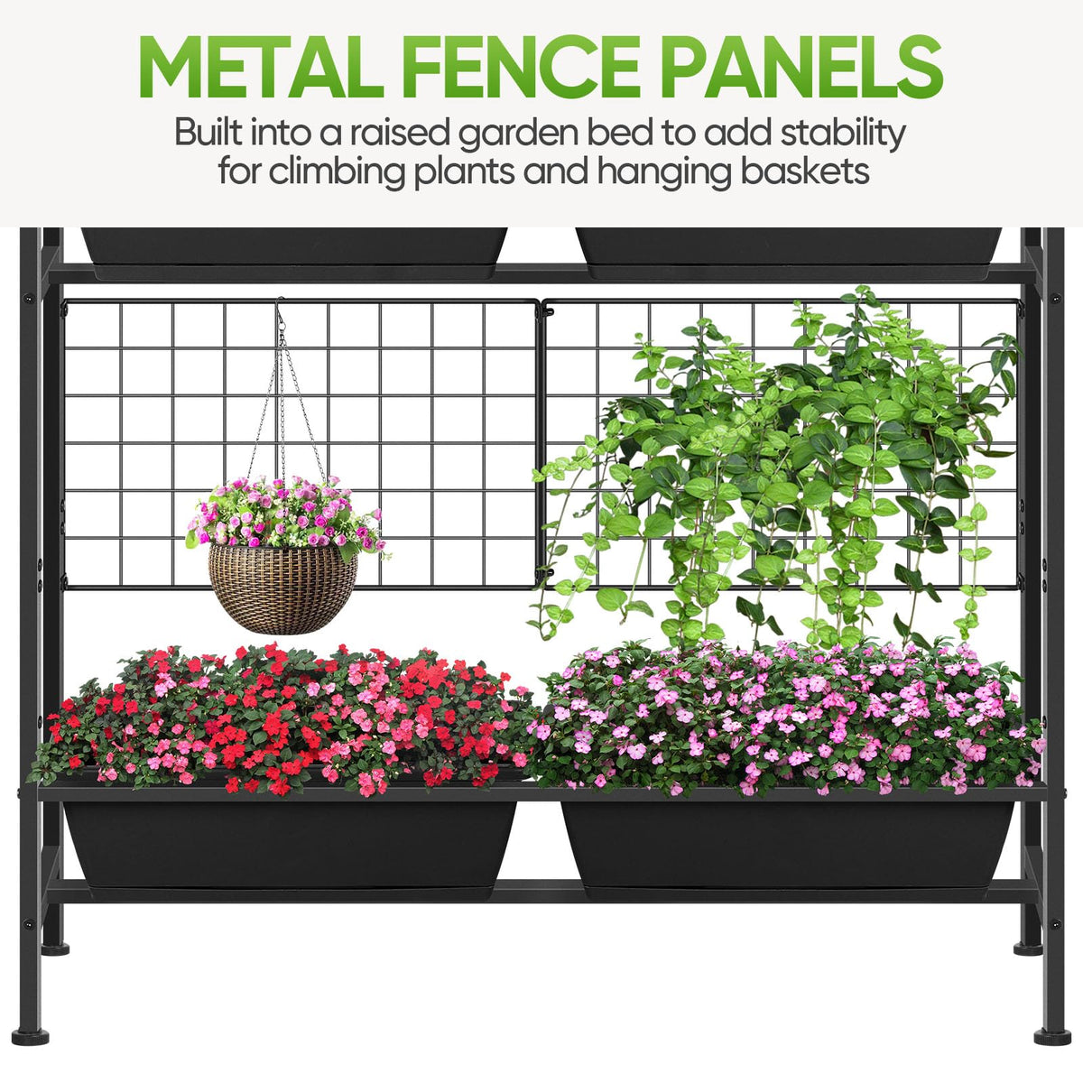 CADUKE raised bed with drainage holes helps prevent overwatering in patios.
