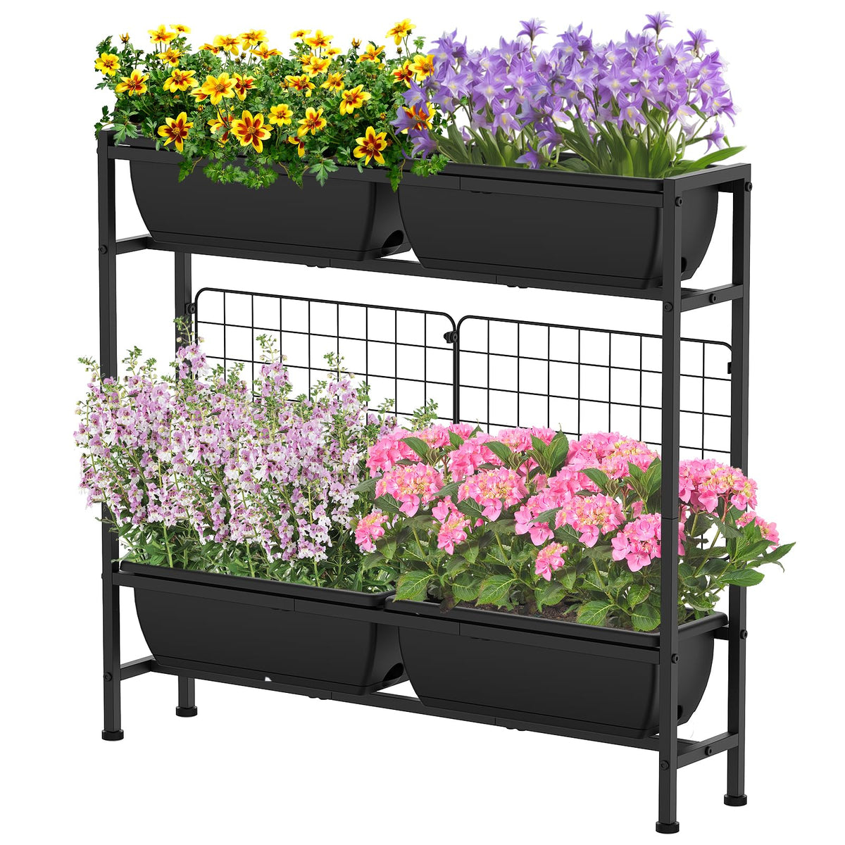 CADUKE raised garden bed with legs provides stable outdoor planting on uneven surfaces.