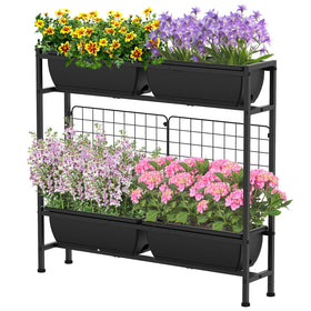 CADUKE raised garden bed with legs provides stable outdoor planting on uneven surfaces.