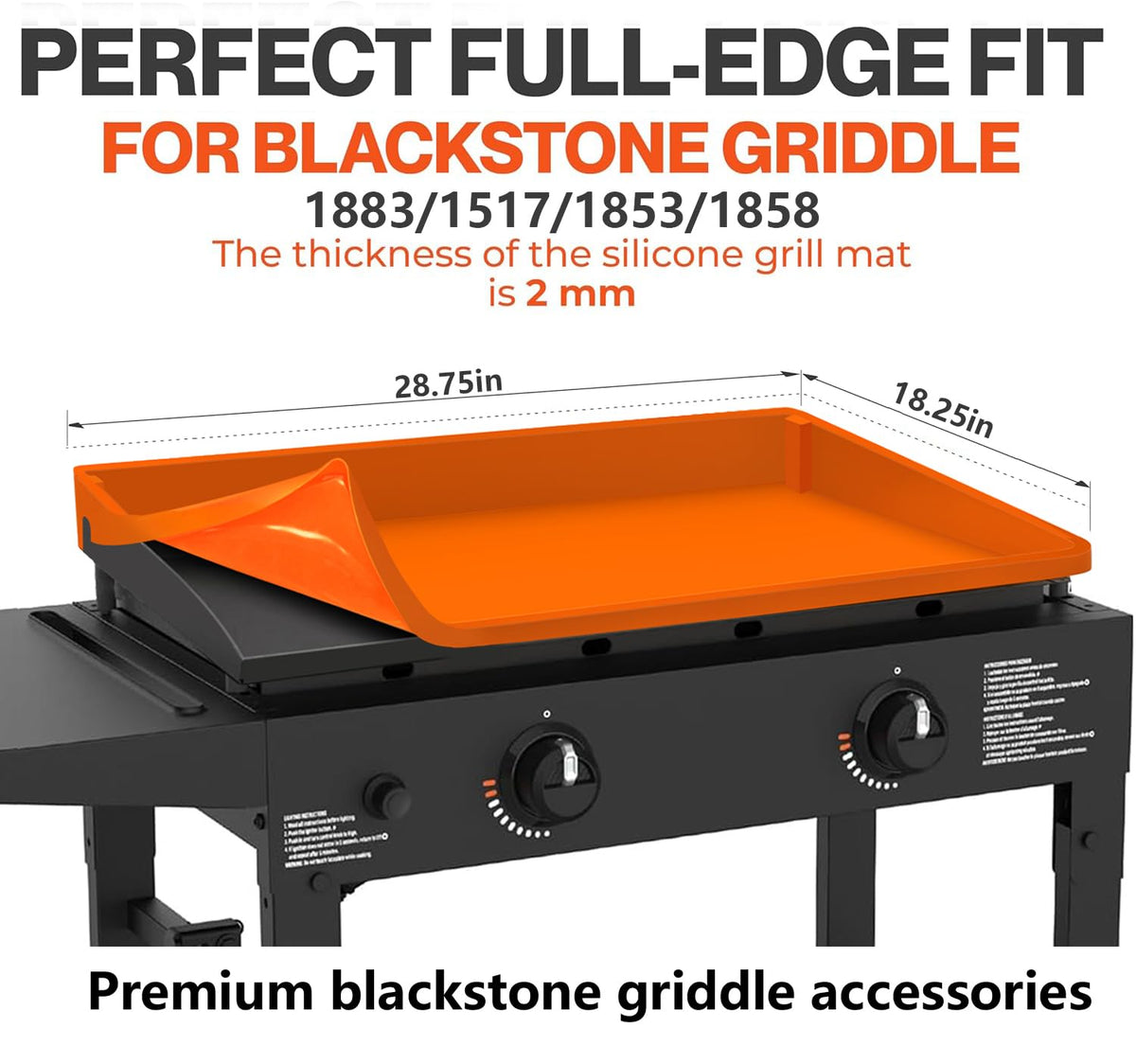 Cadyaw silicone griddle mat offers anti-slip grip for secure placement.