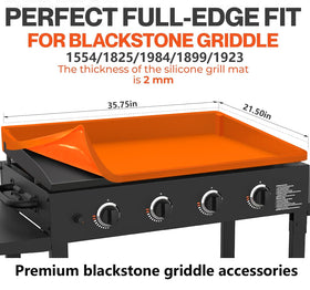 Cadyaw silicone griddle mat with raised lip blocks spills