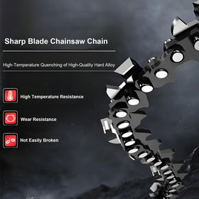 CaeyBrye 8-inch chain in use for pruning and light woodwork.