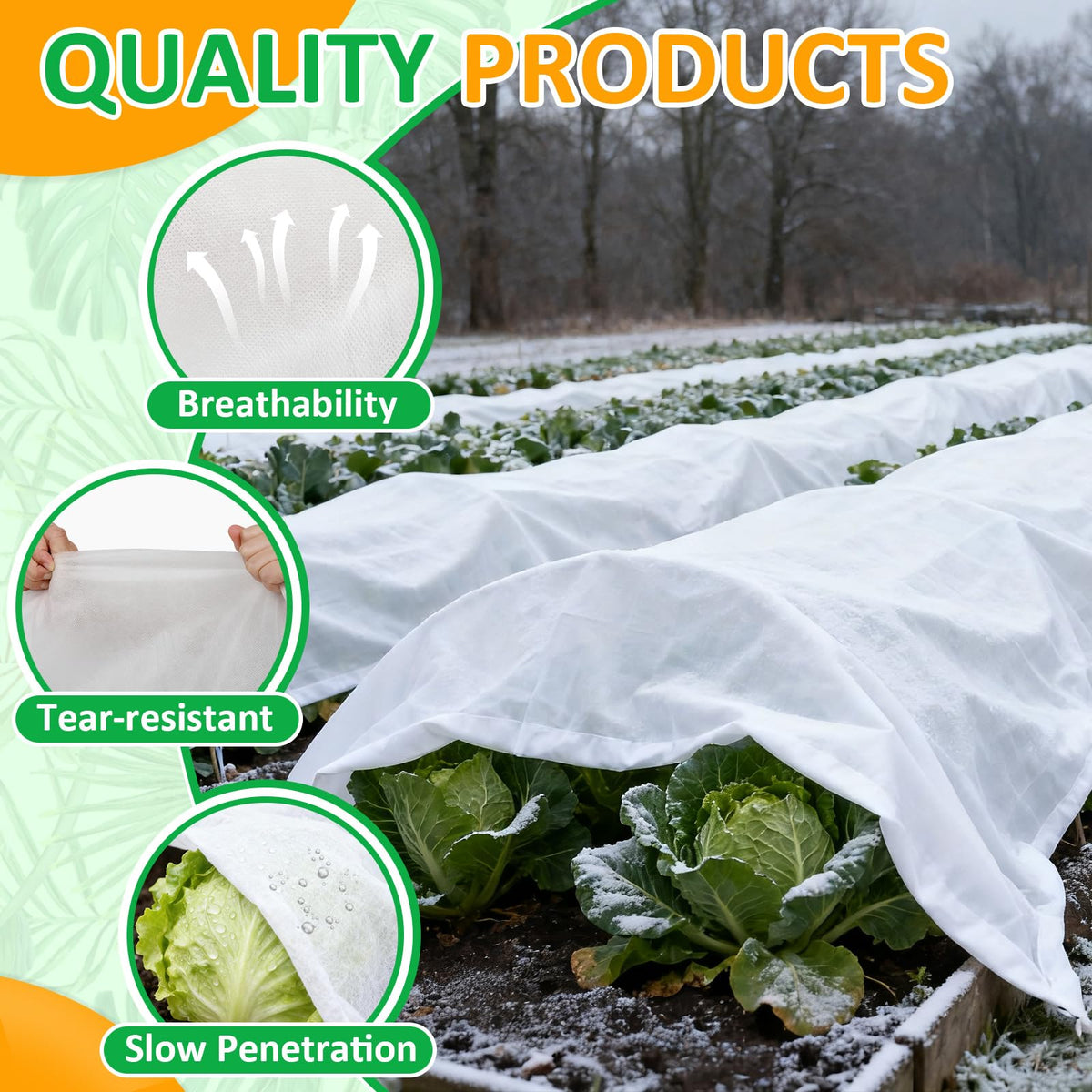 Cahomo frost cloth in greenhouse protects crops and minimizes heat loss