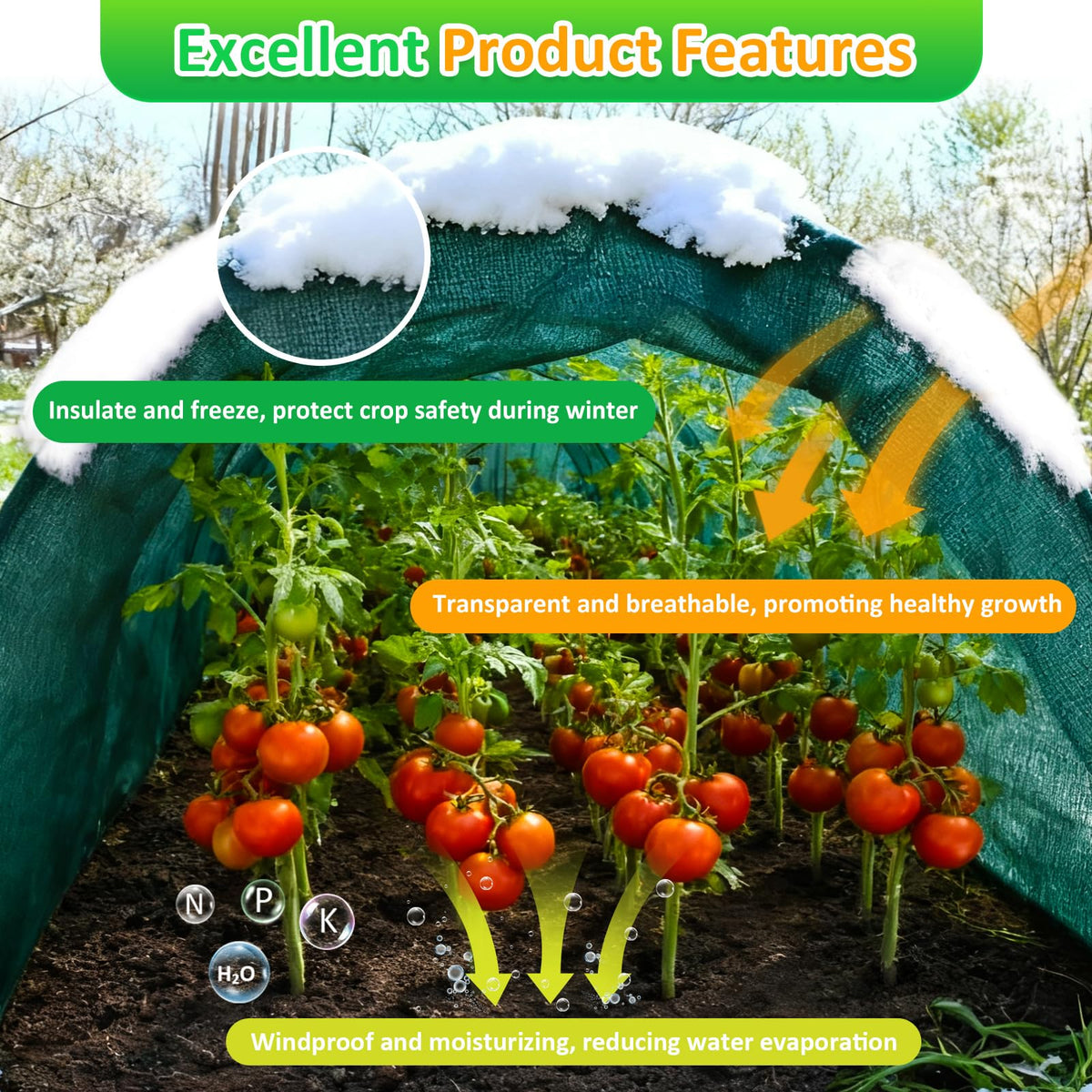 Cahomo microporous frost cloth maintains airflow while shielding crops