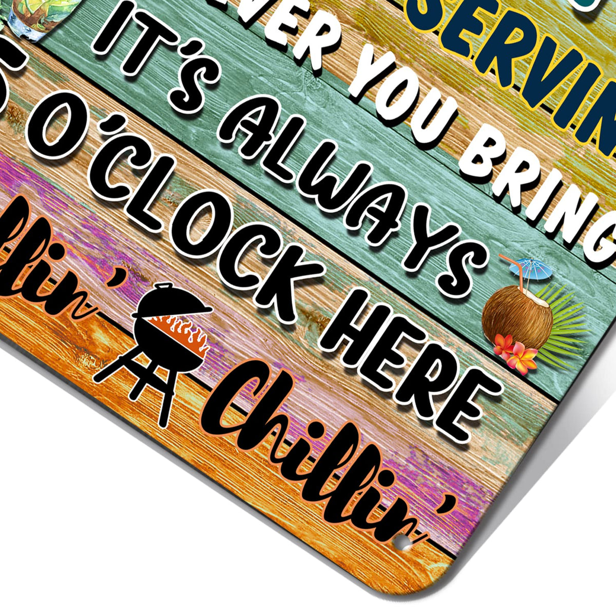 CAHUNXIE beach bar decor tin sign 8x12 brings seaside vibe