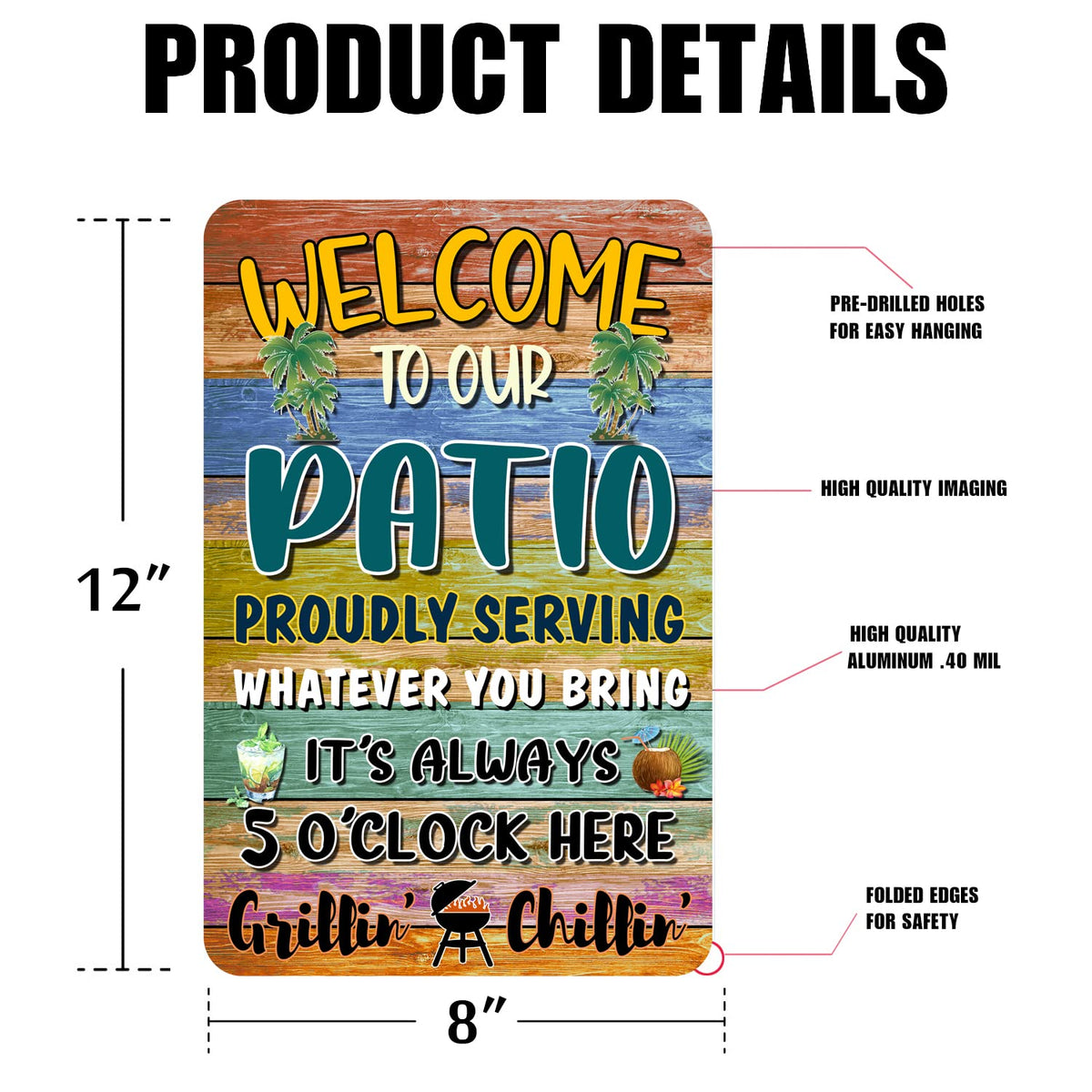 CAHUNXIE hot tub patio sign 8x12 creates a playful spa mood