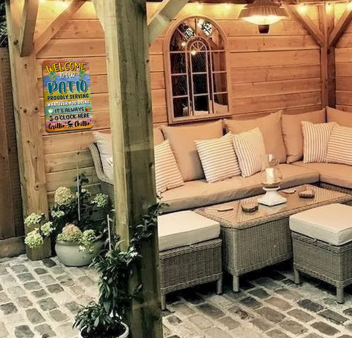 CAHUNXIE summer porch bar sign 8x12 evokes relaxed conversations