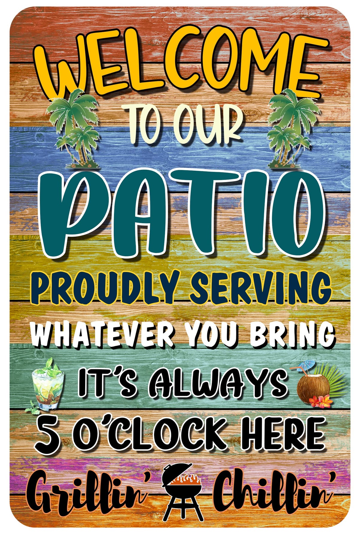 CAHUNXIE welcome patio bar sign 8x12 boosts porch ambiance for gatherings