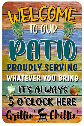 CAHUNXIE welcome patio bar sign 8x12 boosts porch ambiance for gatherings