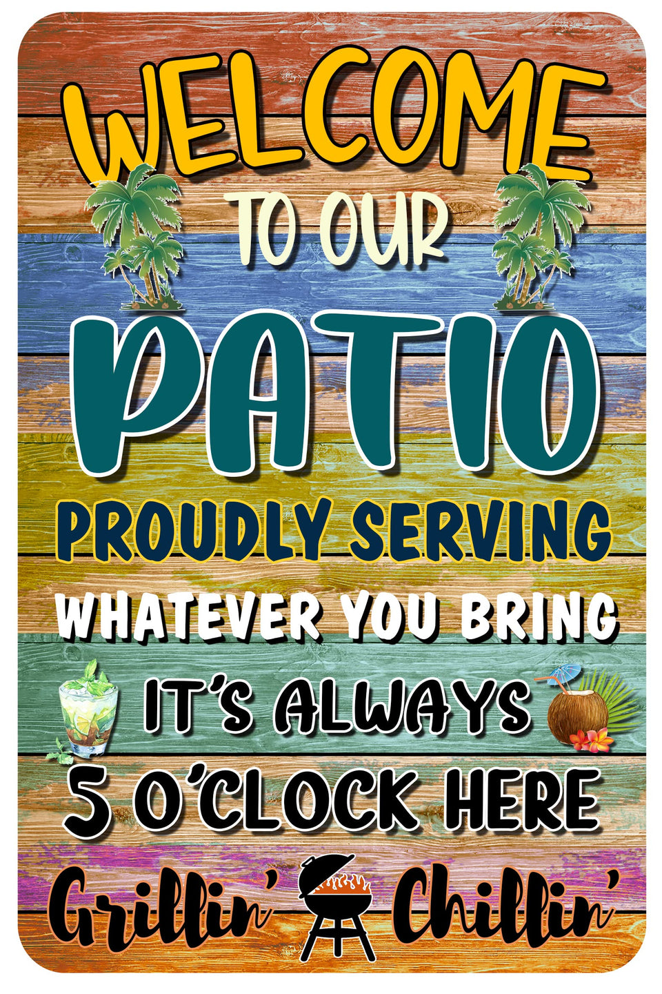 CAHUNXIE welcome patio bar sign 8x12 boosts porch ambiance for gatherings