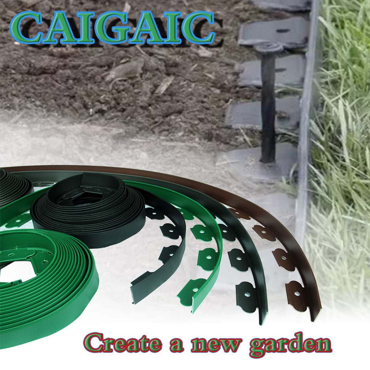 CAIGAIC reusable no-dig spikes resist rust for long-lasting landscaping.
