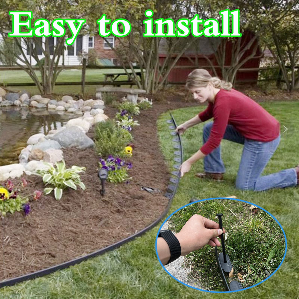 CAIGAIC spike anchors for edging provide strong grip for weed barriers.