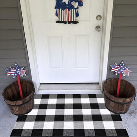 CAINANEL Buffalo plaid outdoor rug outdoor use, rugged yet soft underfoot