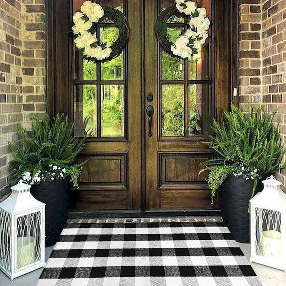 CAINANEL Buffalo Plaid True front door rug enhancing seasonal decor ideas
