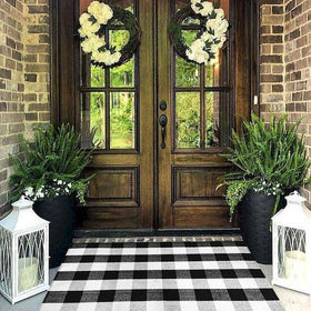 CAINANEL Buffalo Plaid True front door rug enhancing seasonal decor ideas