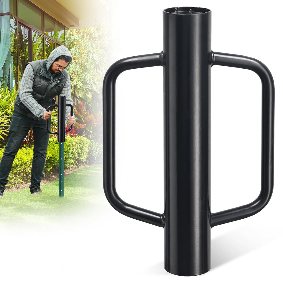 CALCHELE fence post driver 17-inch handle eases post setting for yards.