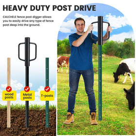 CALCHELE wood-metal-posts-compatibility supports wood and steel fence projects.