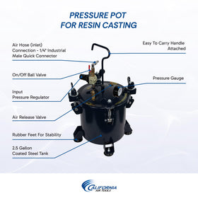 California Air Tools 255C coated steel tank close-up demonstrates durability.