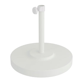 California Umbrella 50 lb base with powdercoated white frame provides sturdy outdoor support.