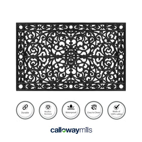 Calloway Mills Gatsby rubber mat in porch setting reduces dirt tracking.