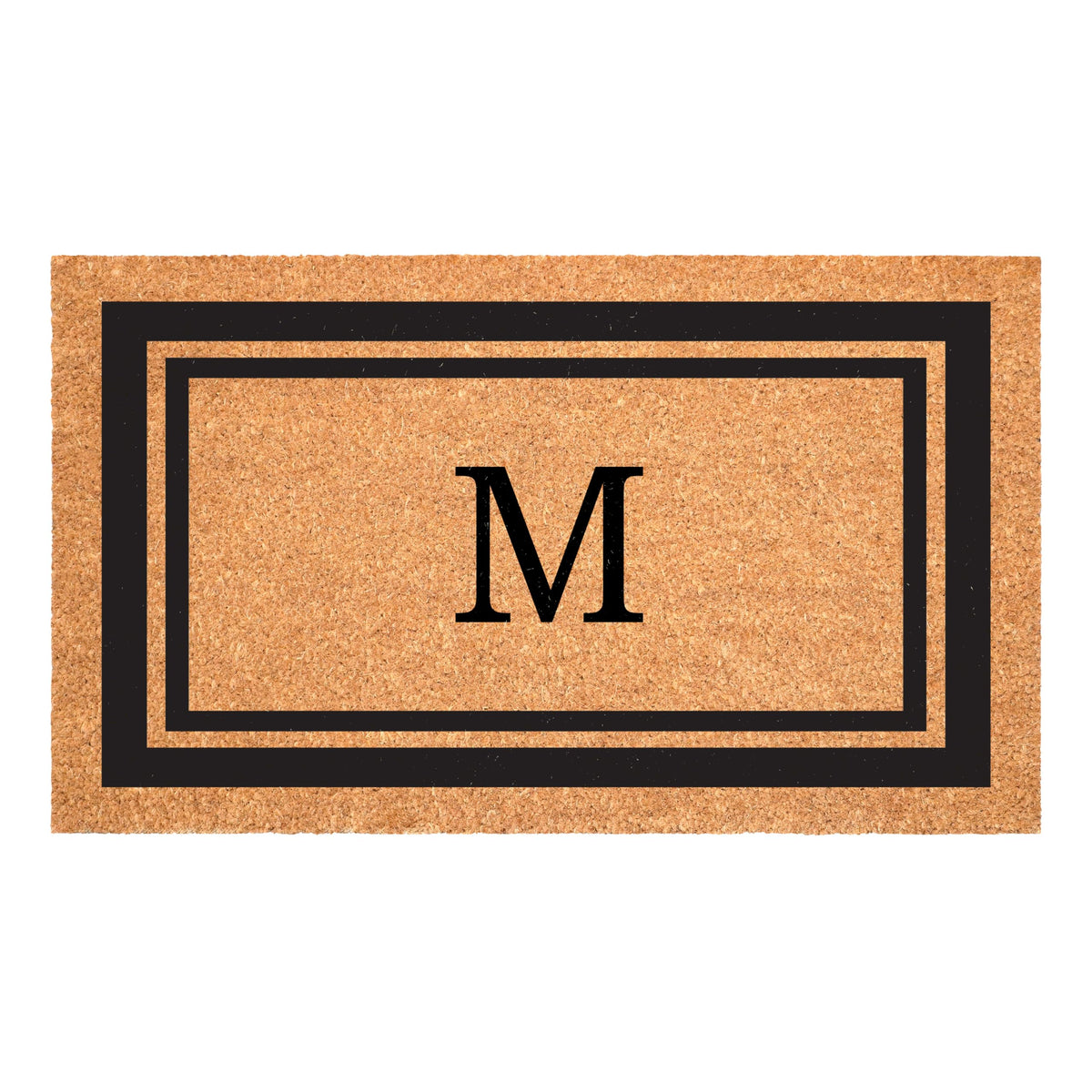 Calloway Mills monogram doormat front view with black border, ideal for dirt scraping