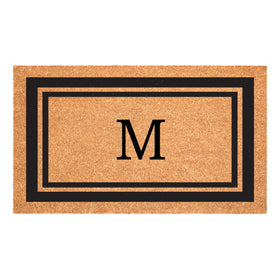 Calloway Mills monogram doormat front view with black border, ideal for dirt scraping