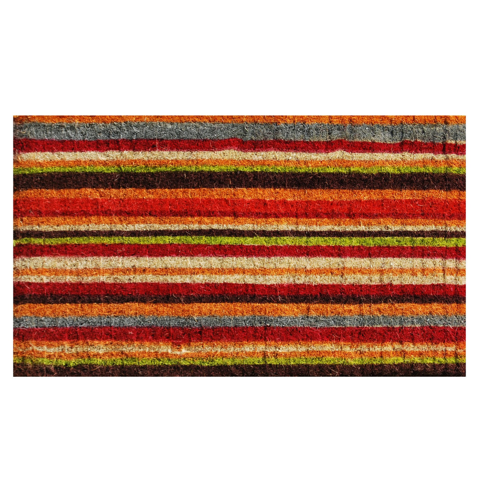 Calloway Mills Palisades Stripe Doormat at the front door with oversized coverage trapping dirt